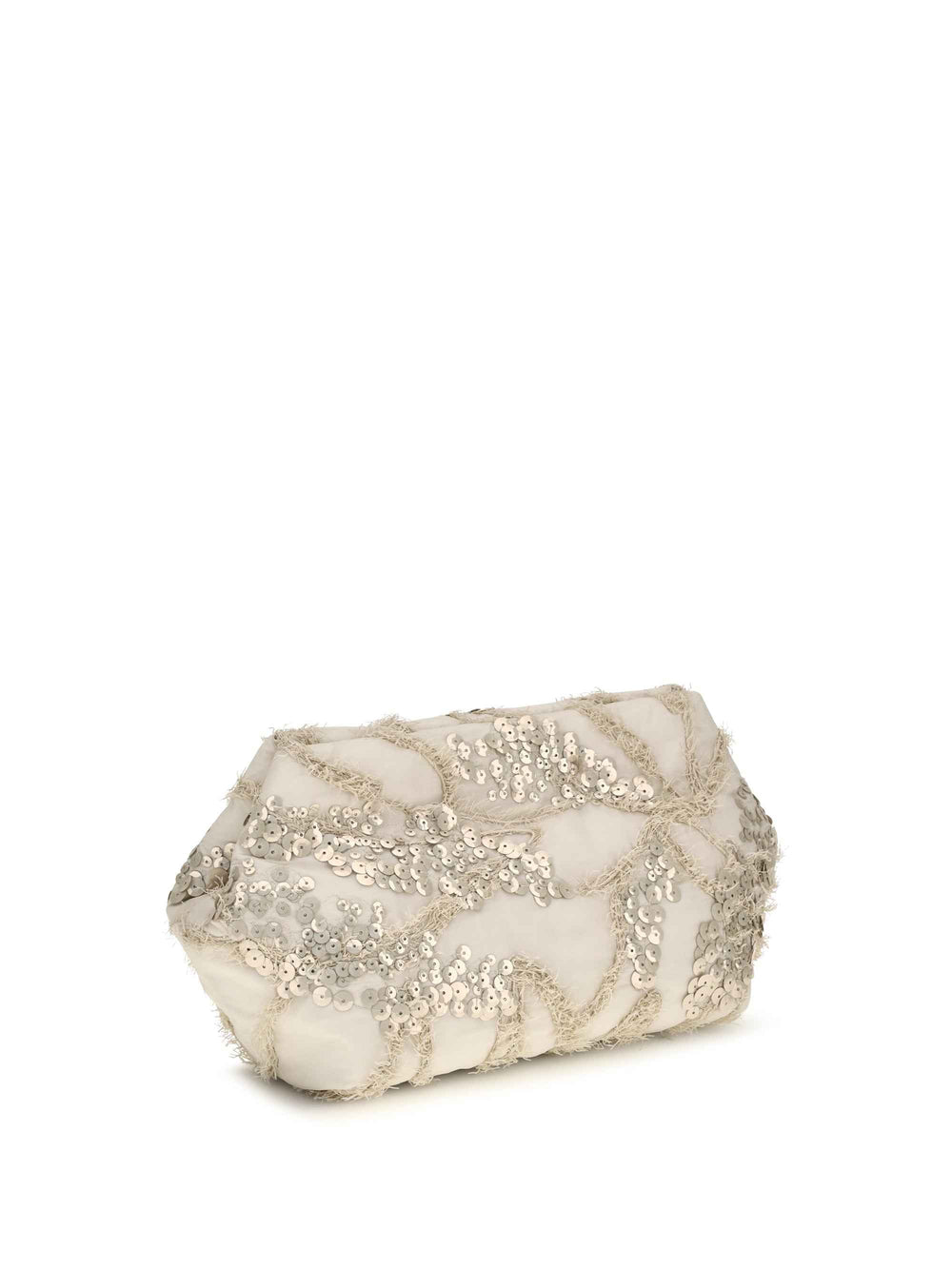 Embroidered silk organza Clutch
