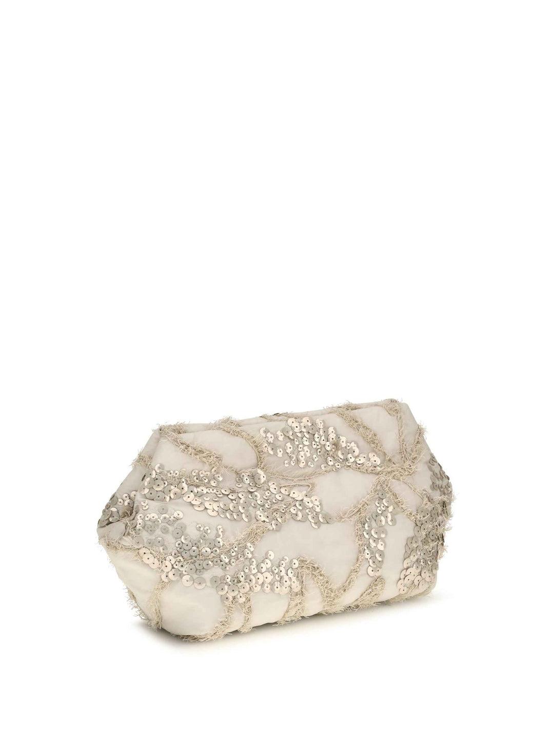 Embroidered silk organza Clutch
