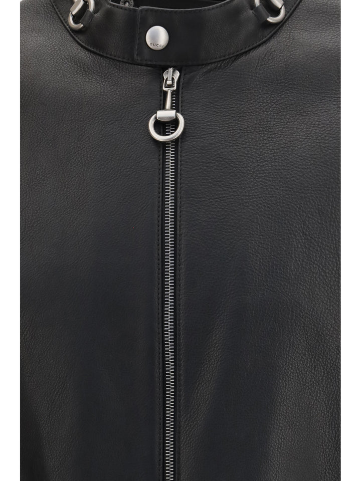 Horsebit leather Biker Jacket 3