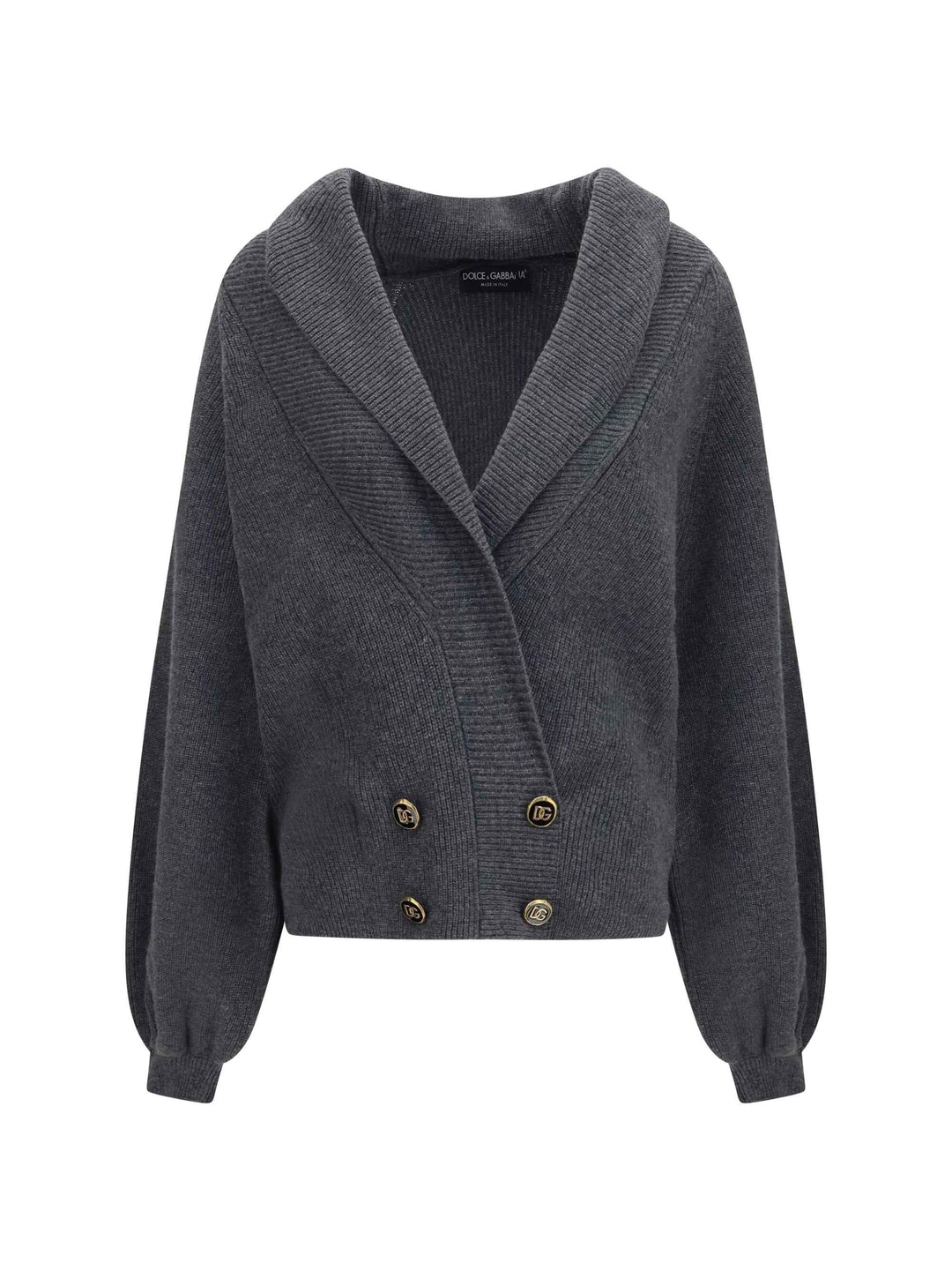 Cropped shawl collar Cardigan with wide sleeves