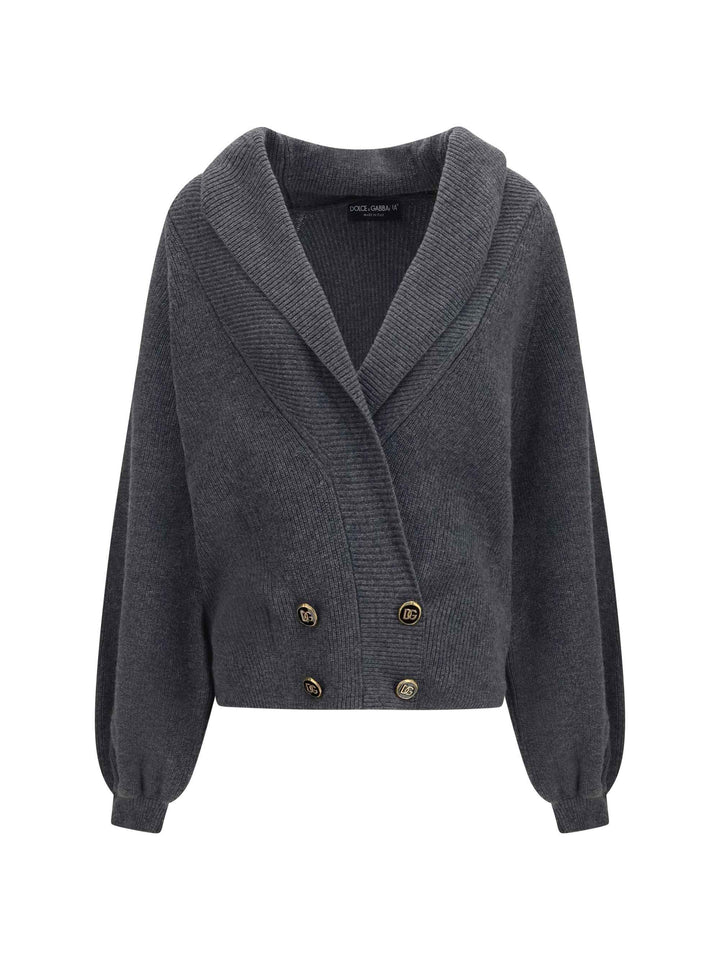 Cropped shawl collar Cardigan with wide sleeves