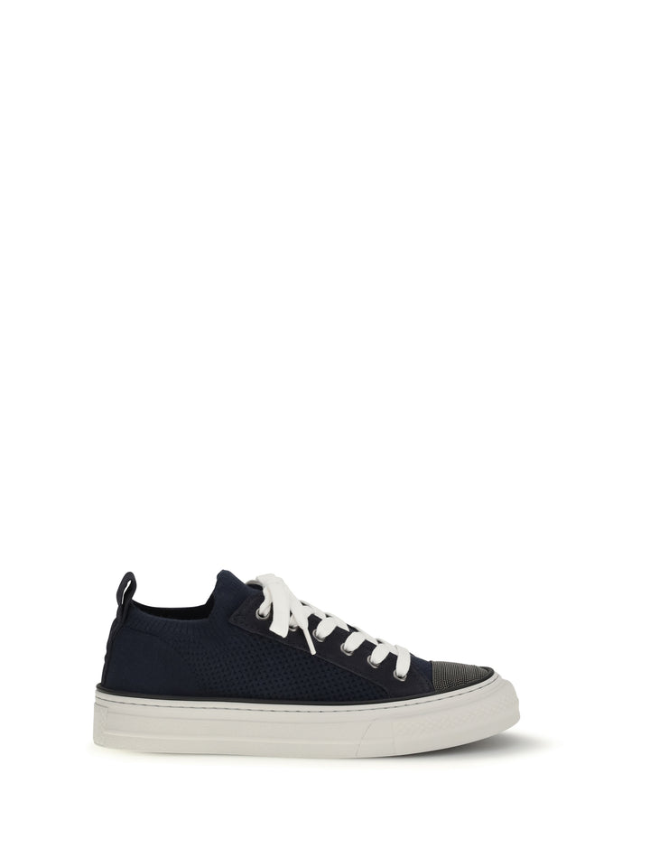 Cotton knit and suede Sneakers 1