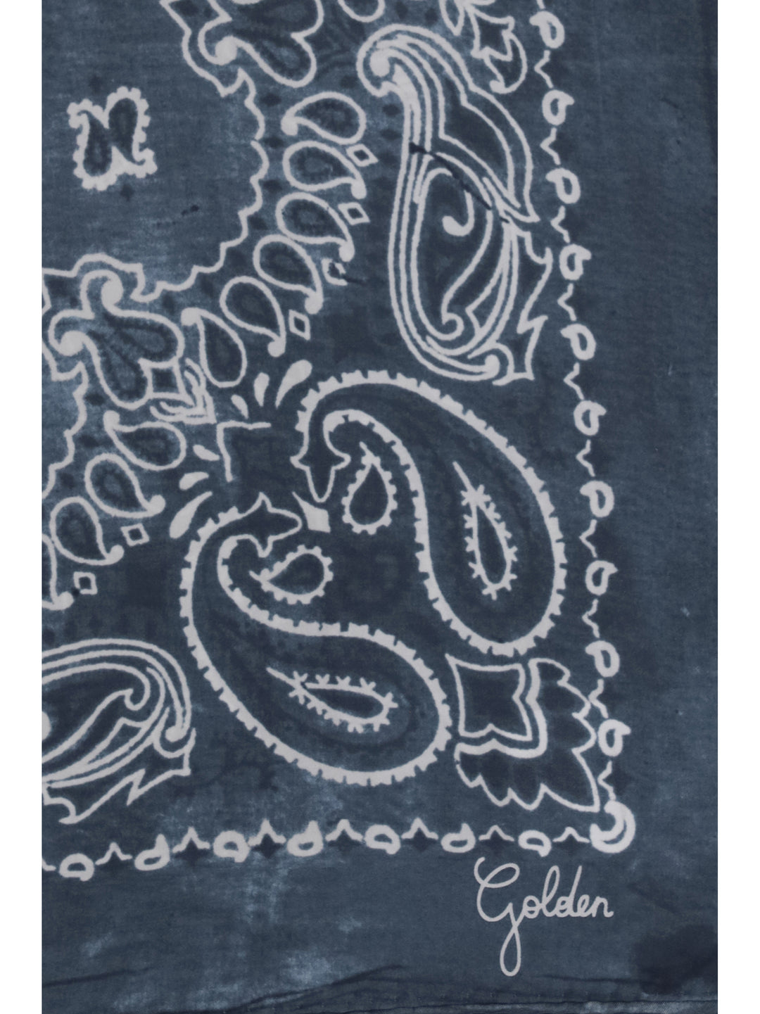 Golden paisley printed silk Scarf 3