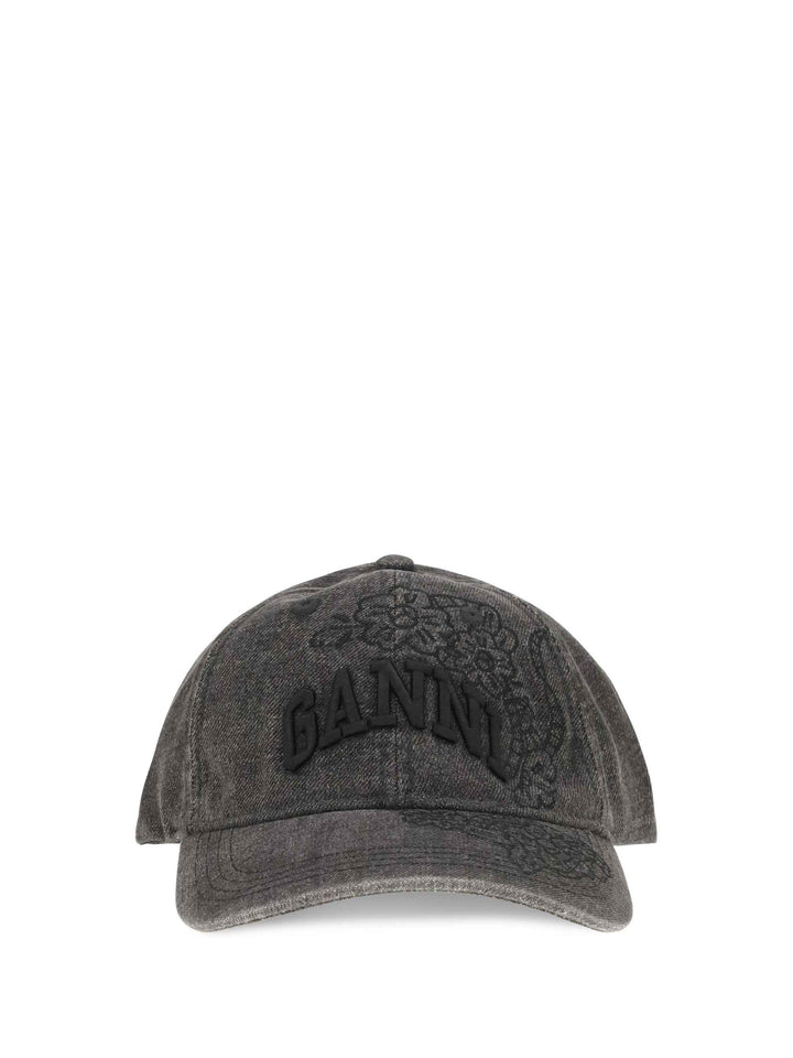Baseball Cap in embroidered denim