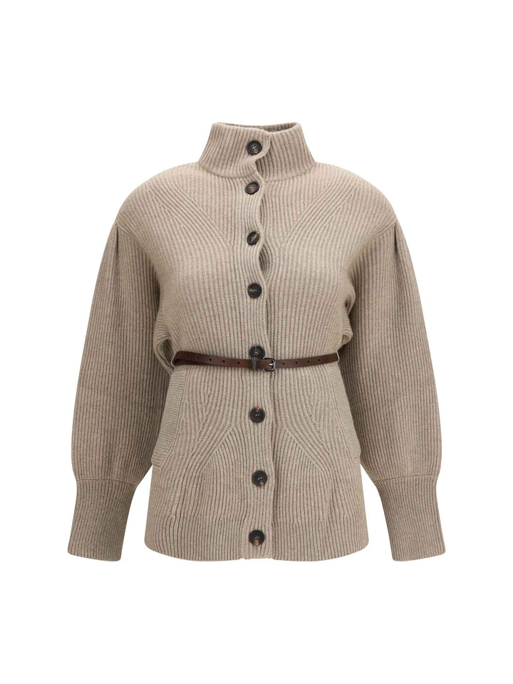 High neck Cardigan with belt