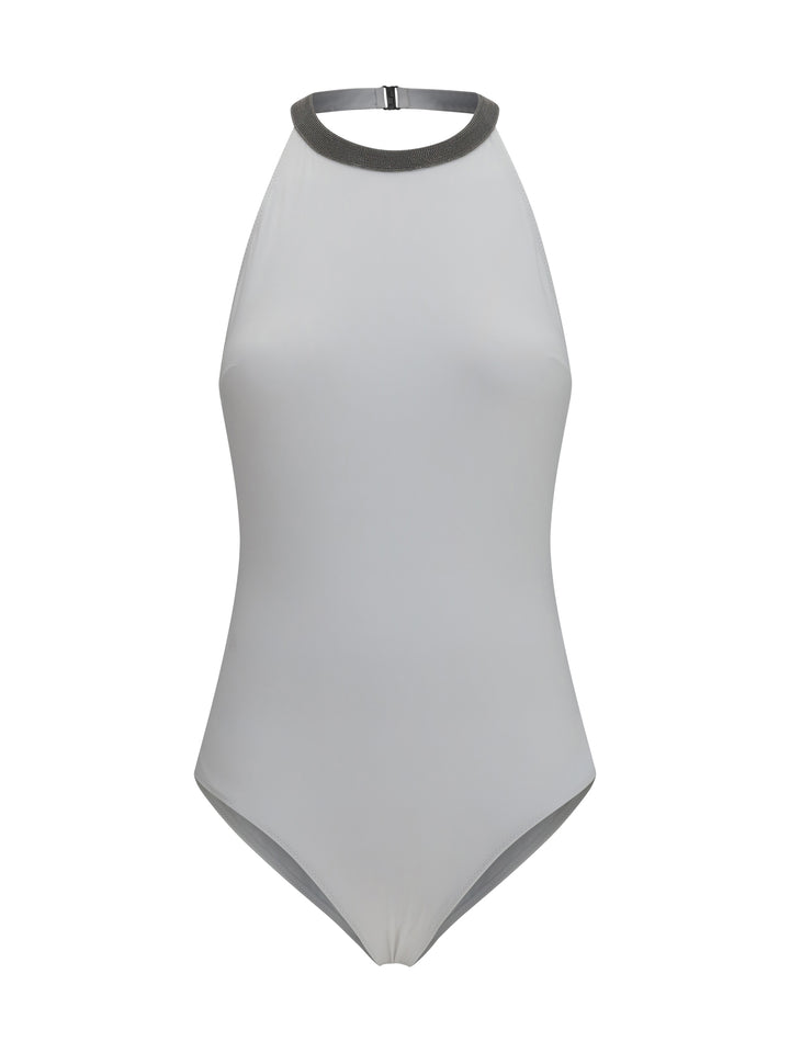 One-piece Swimsuit with monili embellishment 1