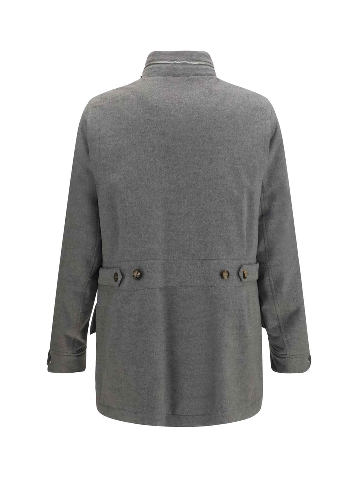Cashmere Jacket with zip and buttons