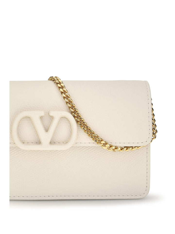 VLogo signature grainy calfskin chain Wallet 4