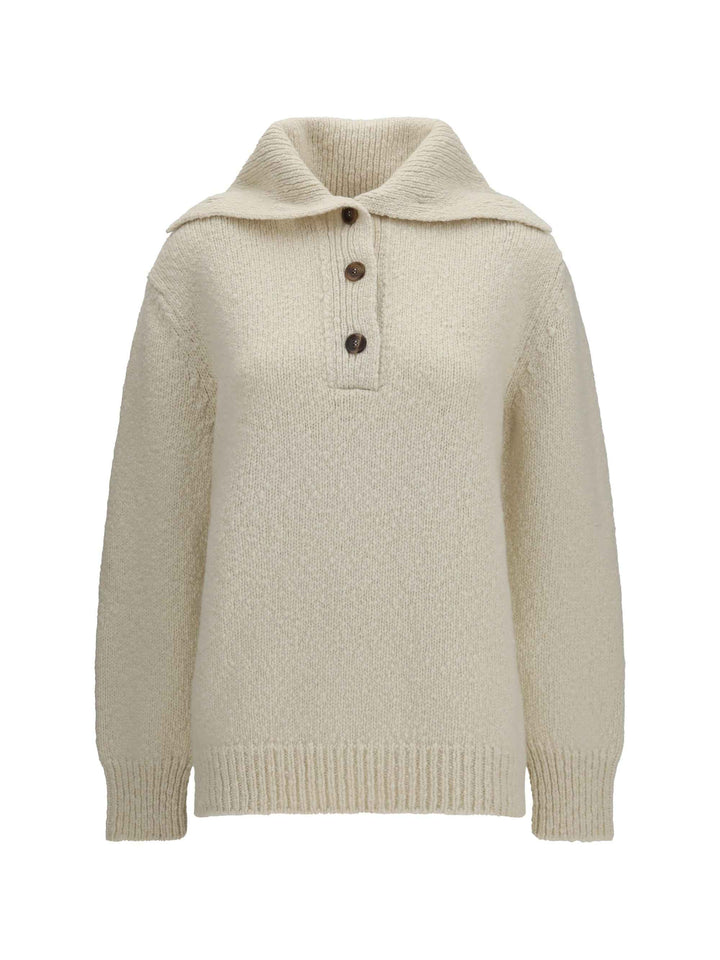High-neck sailor Sweater with buttons