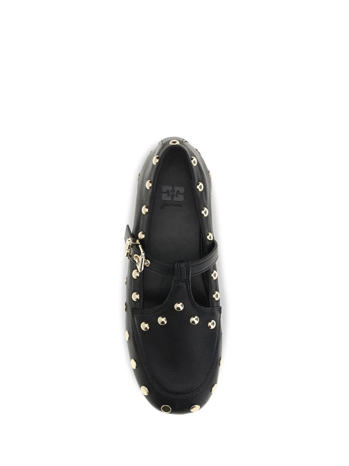 Mary Jenny studded Ballerinas in pebbled leather 4