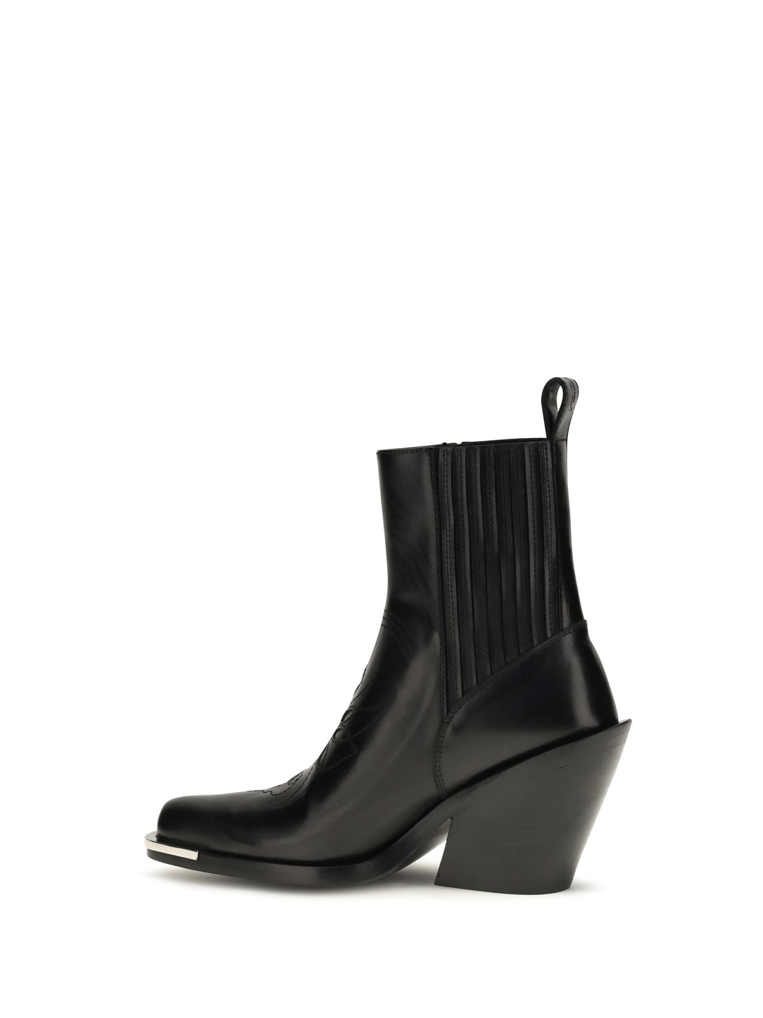 Leather cowboy Ankle Boots 3