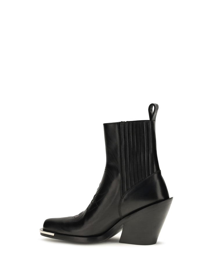 Leather cowboy Ankle Boots 3