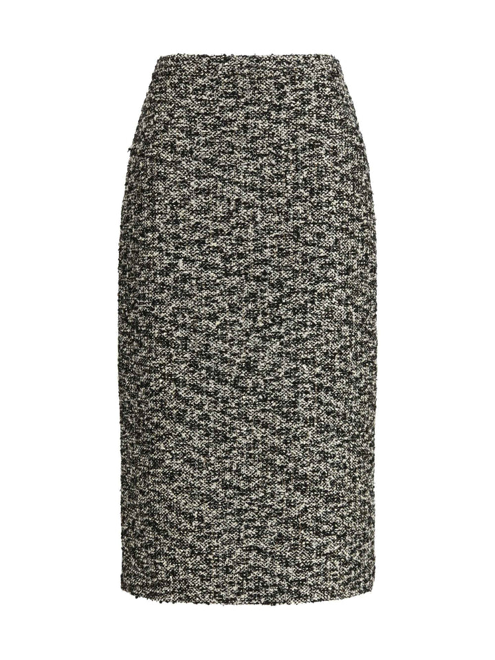 Midi Skirt in laminated bouclé fabric