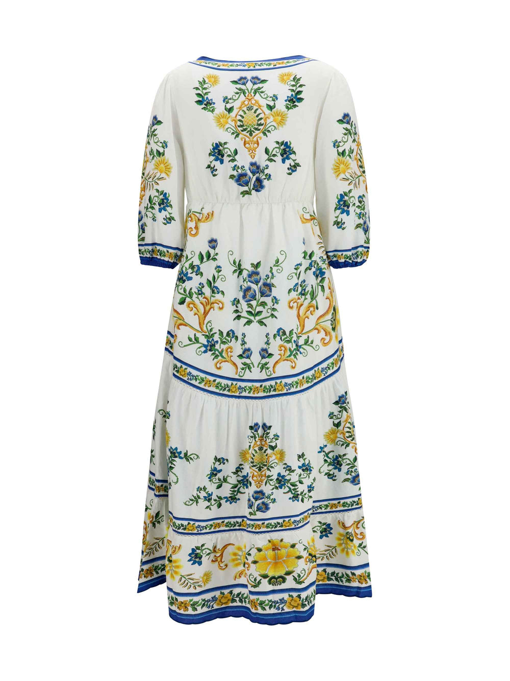 Emily floral print midi Dress with drawstring