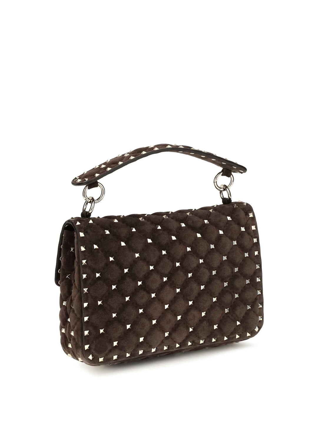 Medium Rockstud Spike suede Top Handle Bag