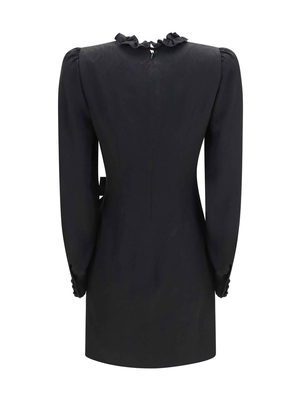Silk jacquard mini Dress with ruffles