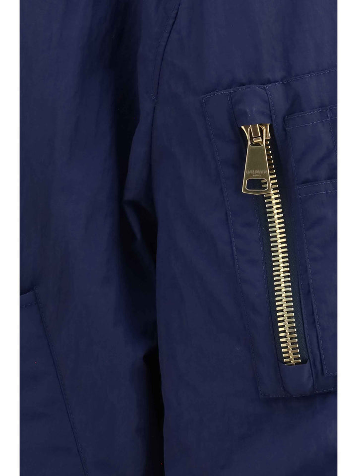 Nylon Bomber Jacket with embroidered back logo