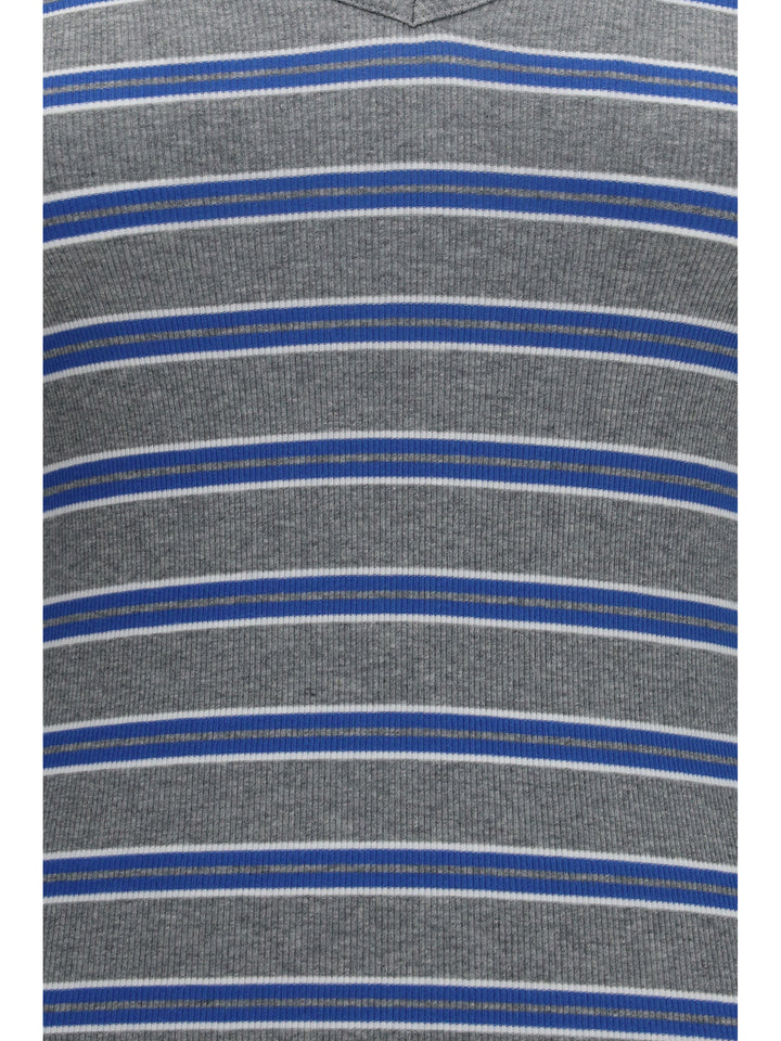 Ribbed V-neck long-sleeve T-shirt 3