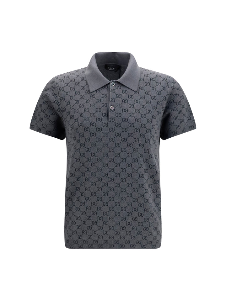 GG jacquard wool and silk Polo Shirt 1