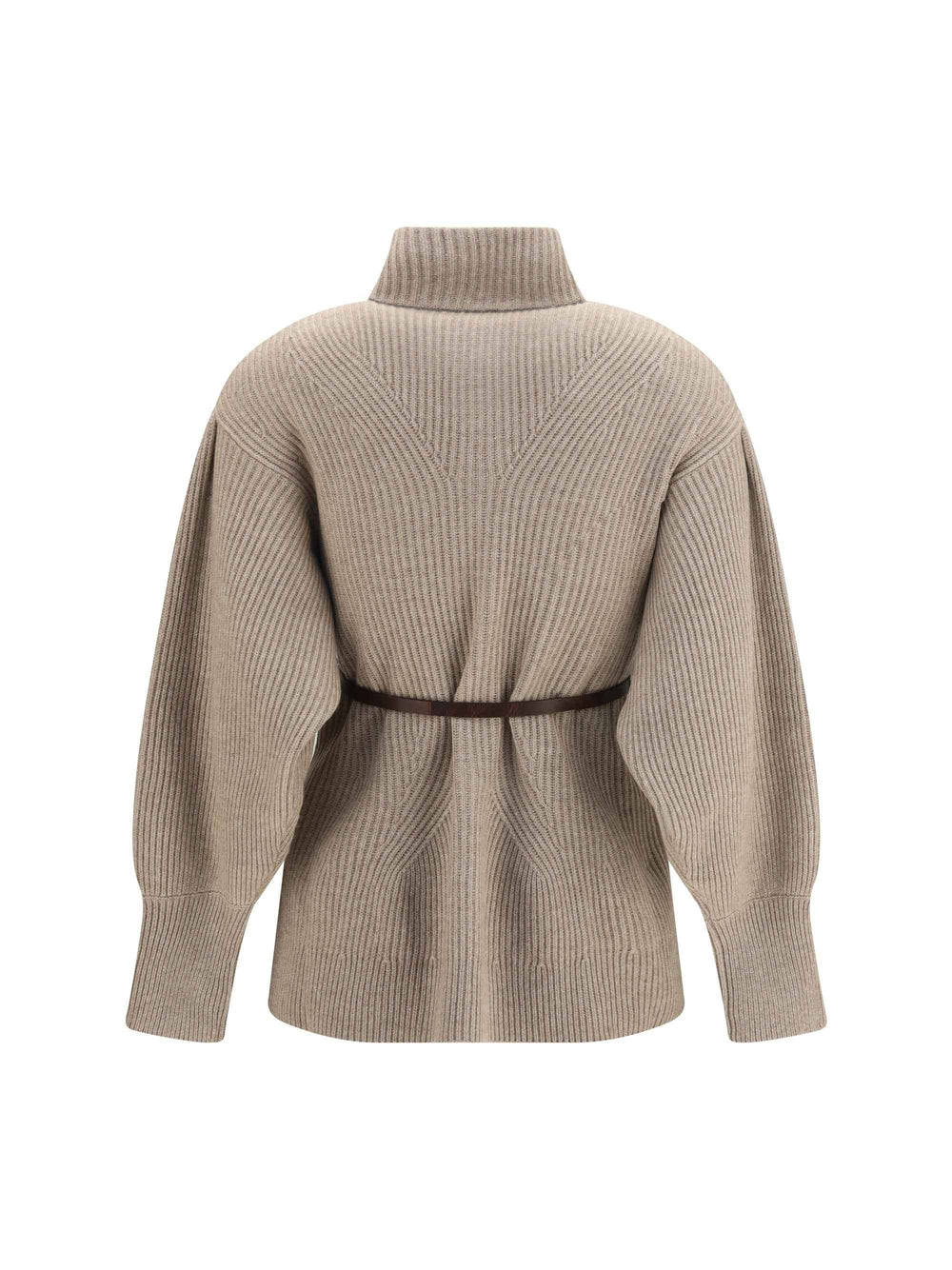 High neck Cardigan with belt