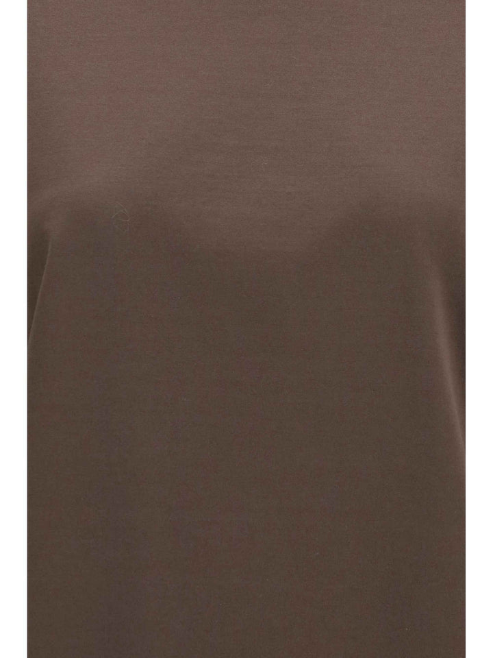Cotton T-shirt with sheer sleeves and side panels