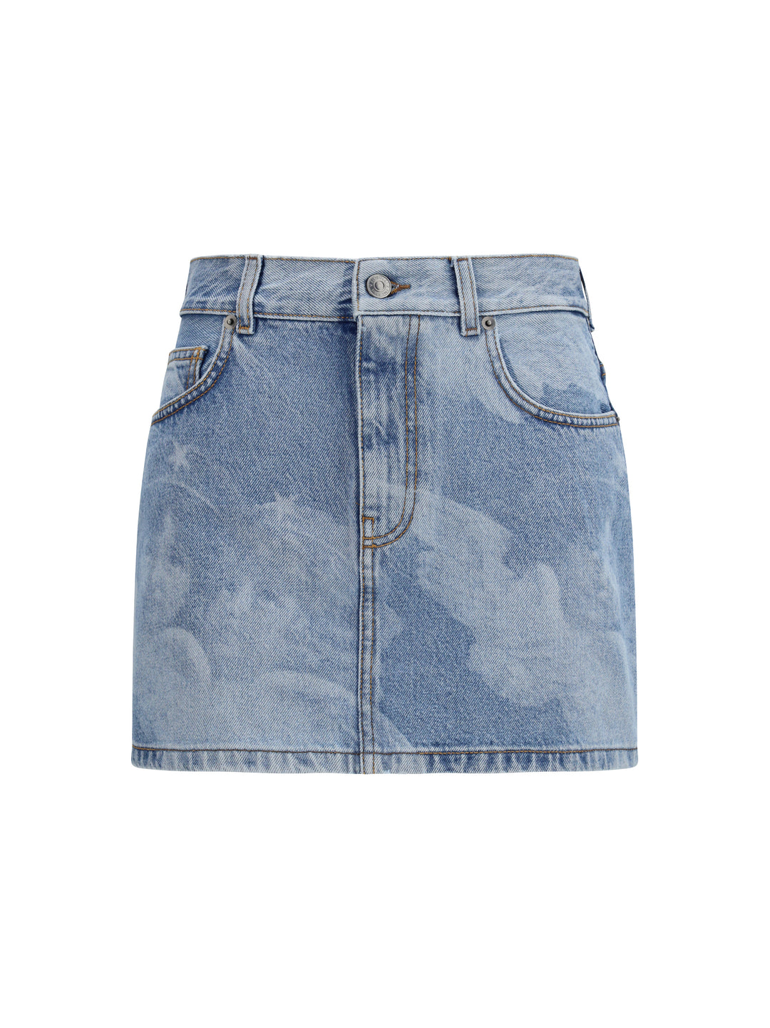 Angel-print denim mini Skirt 1