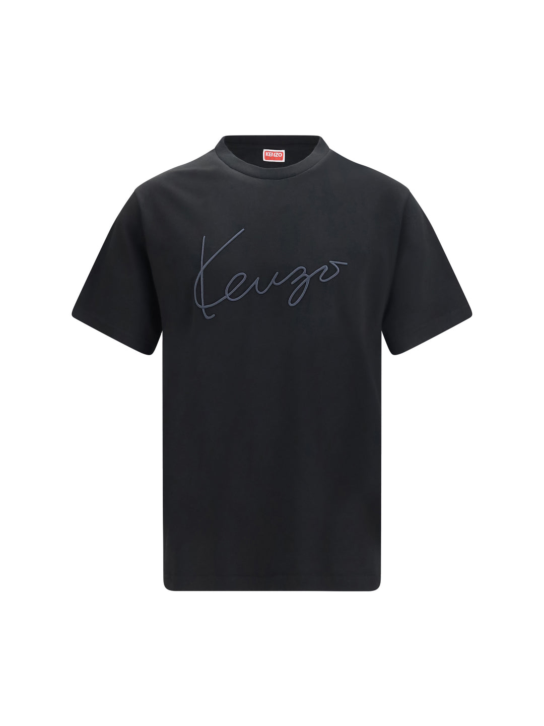 Embroidered signature cotton T-shirt 1