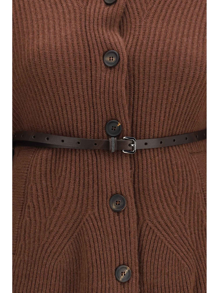 High neck Cardigan with belt