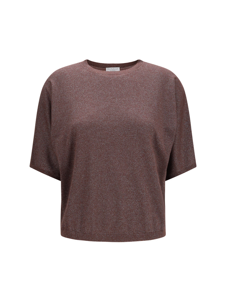 Short-sleeve cashmere and silk Sweater 1