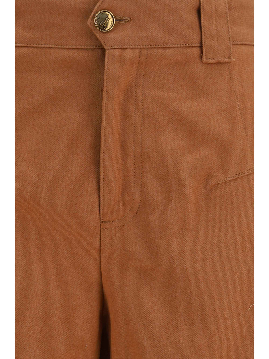 Cotton canvas barrel-leg Pants