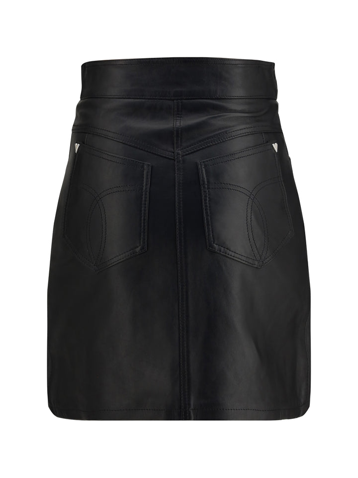 Leather mini Skirt with zip 2