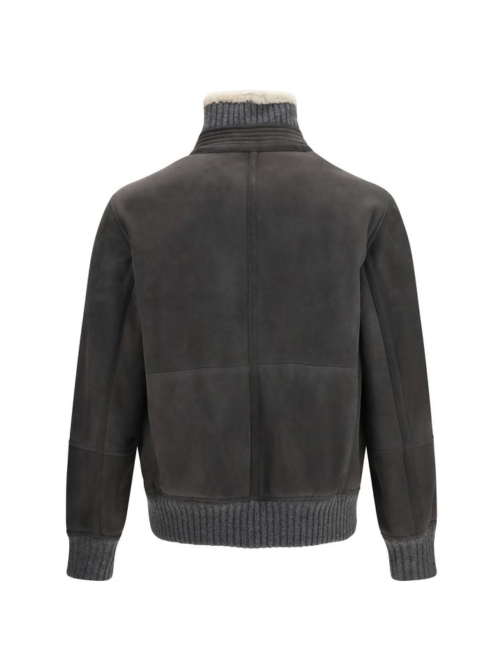 Shearling Jacket with zip and high neck 2