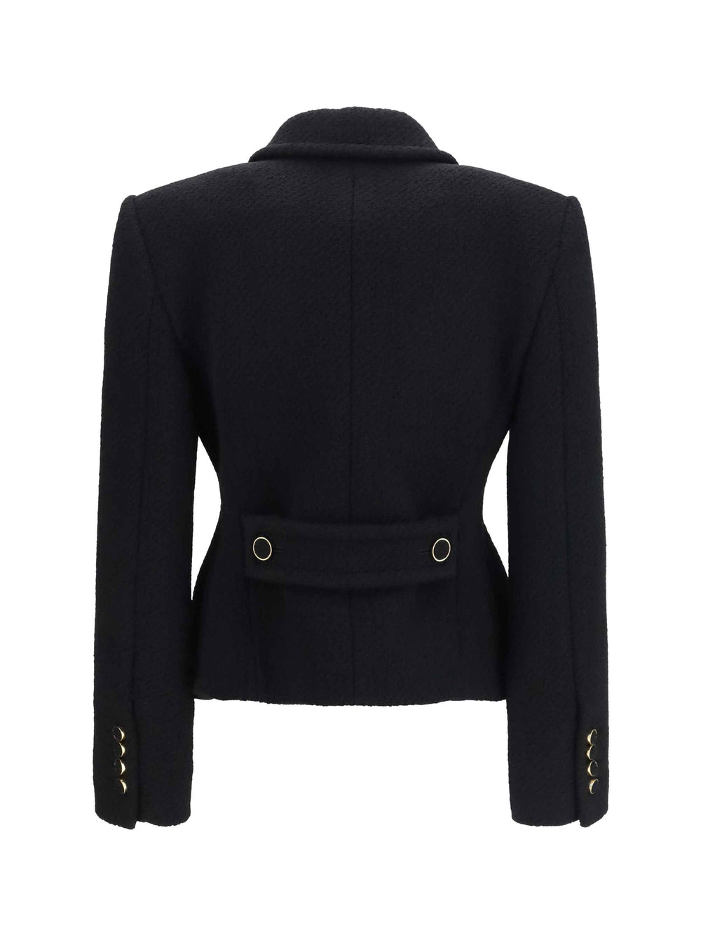 Cropped single-breasted Blazer with fabric buttons