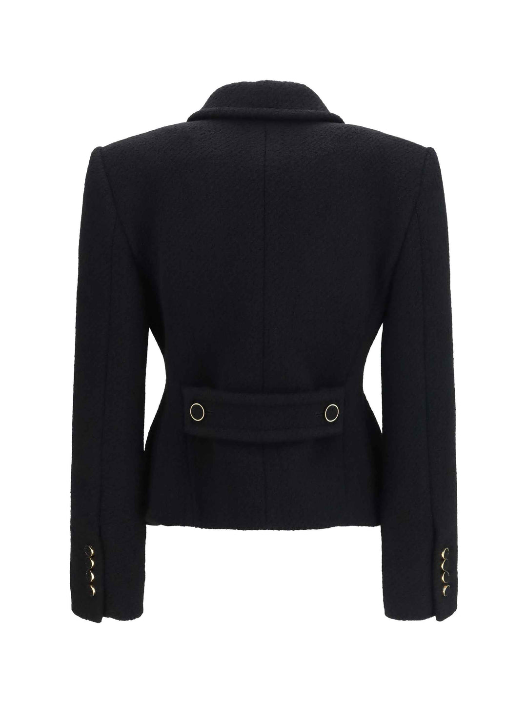 Cropped single-breasted Blazer with fabric buttons