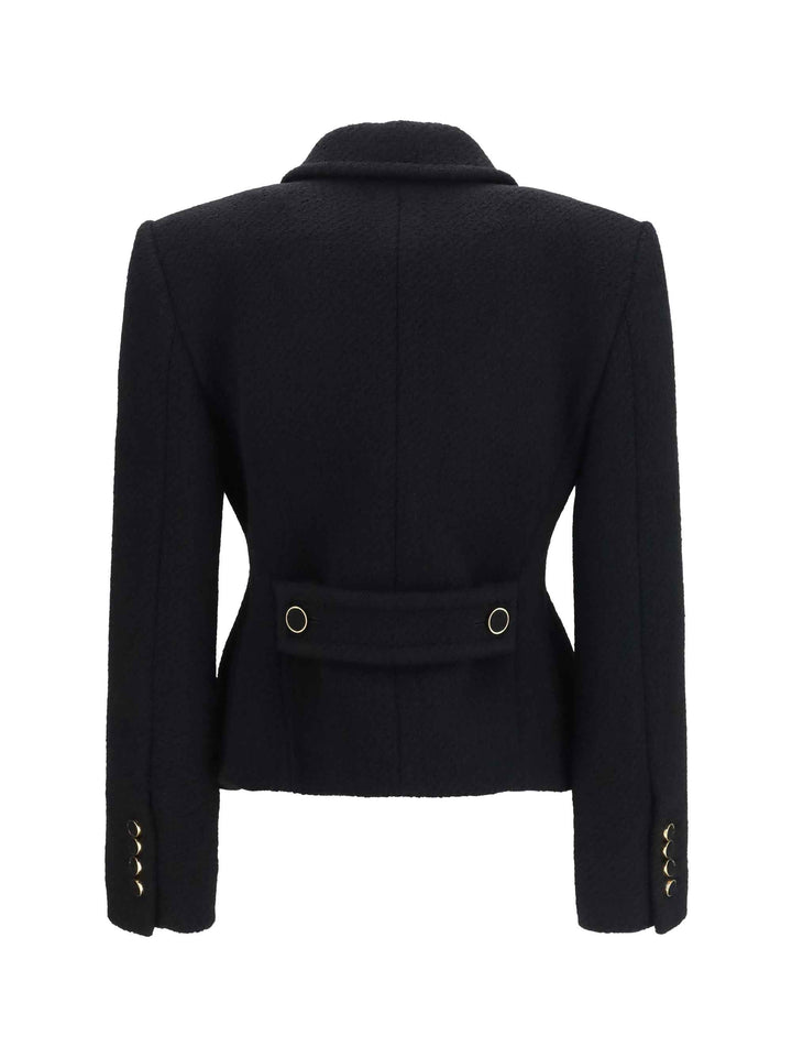 Cropped single-breasted Blazer with fabric buttons