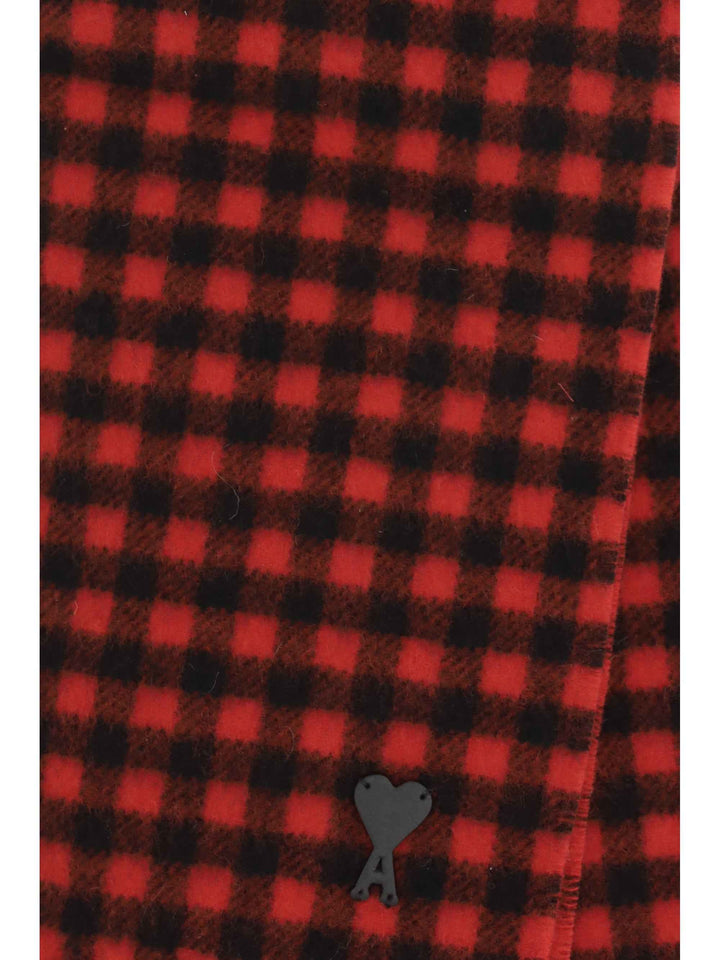 Ami de Coeur checked wool Scarf