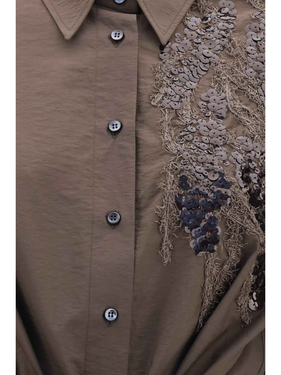 Sequined shirt Dress with belt