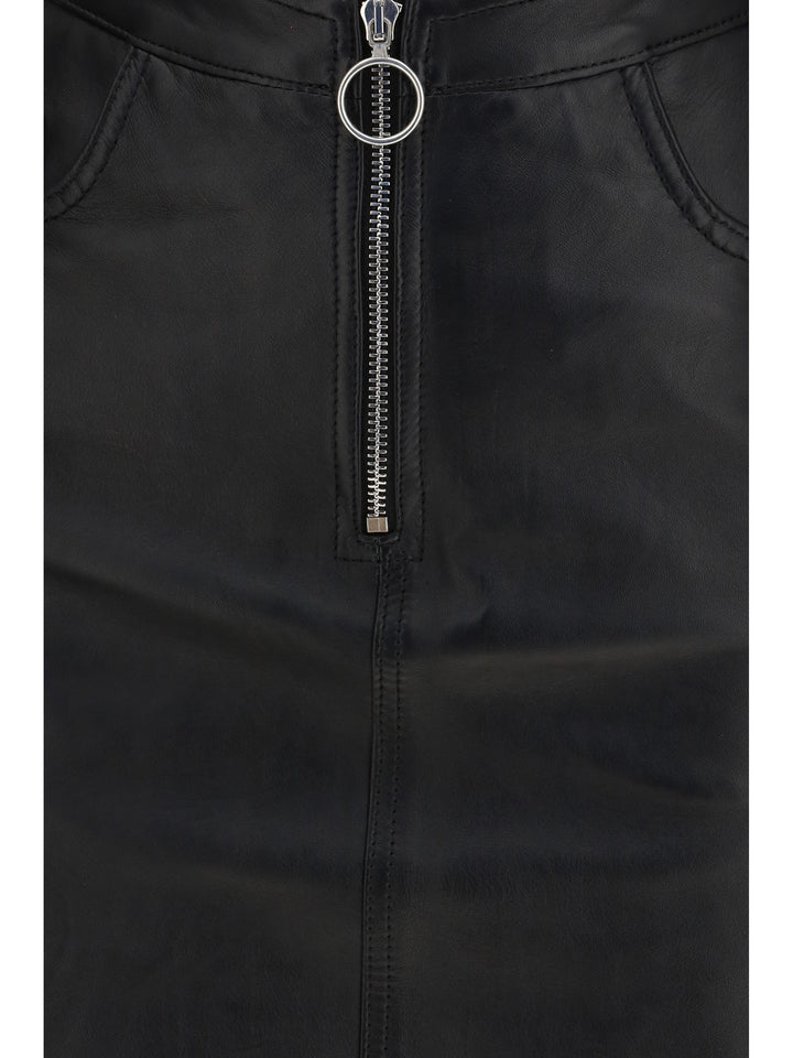Leather mini Skirt with zip 3