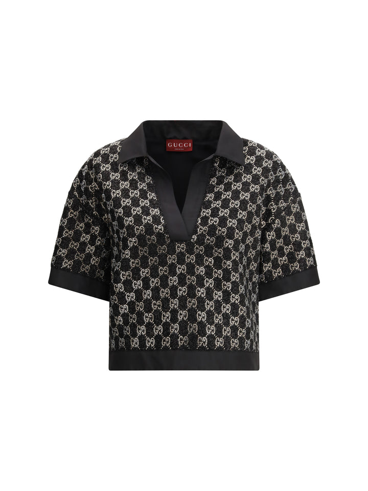 Wool lamé tweed Top 1