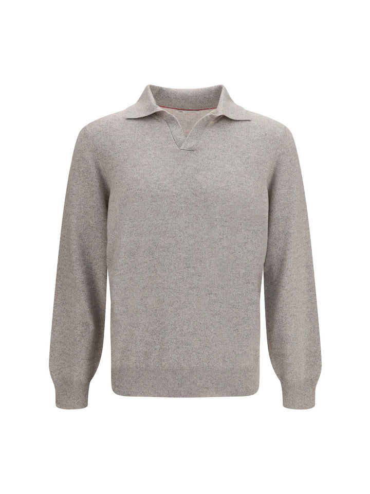 Mouliné cashmere knit Polo