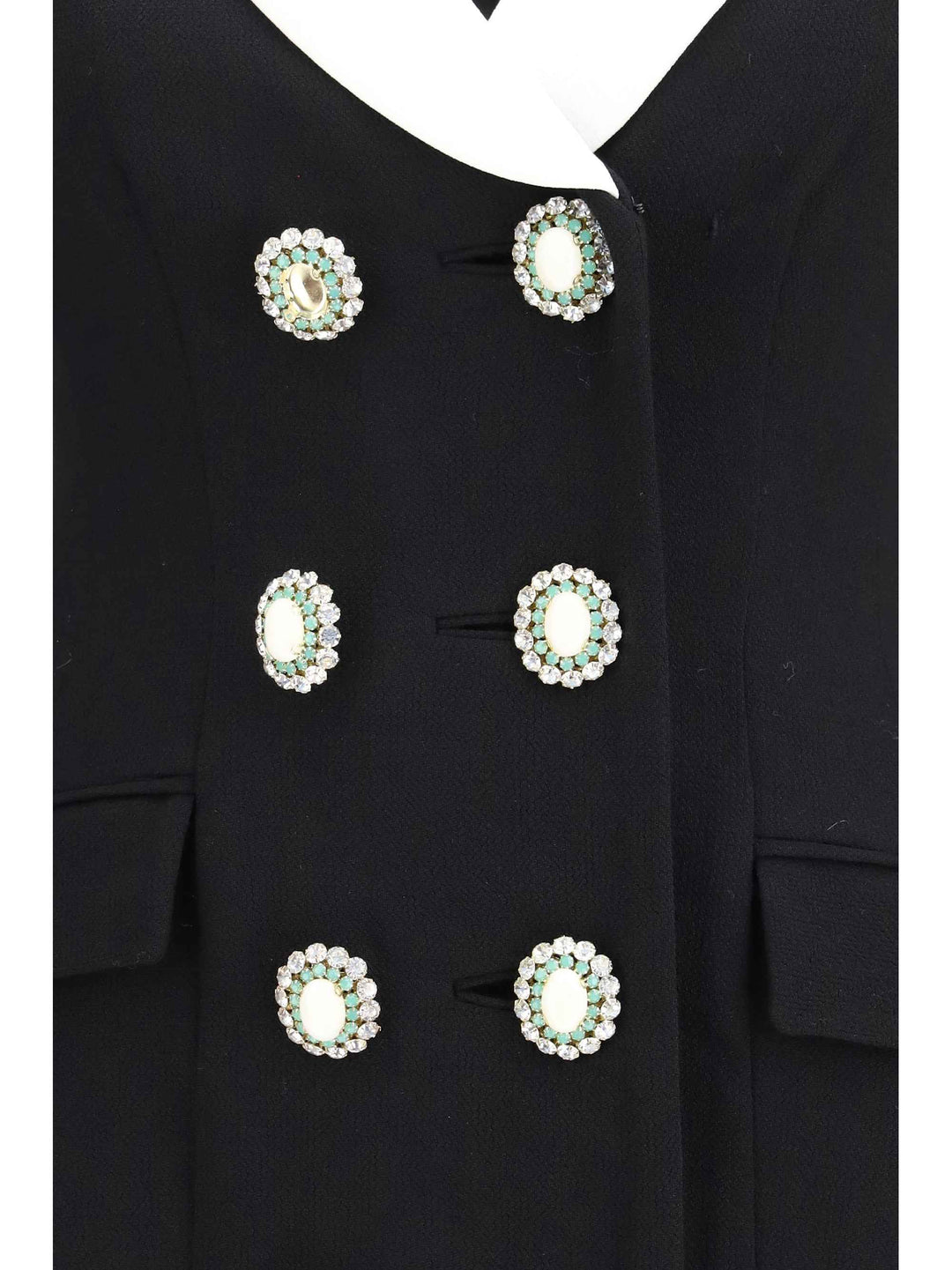 Long double-breasted Blazer with contrast neckline
