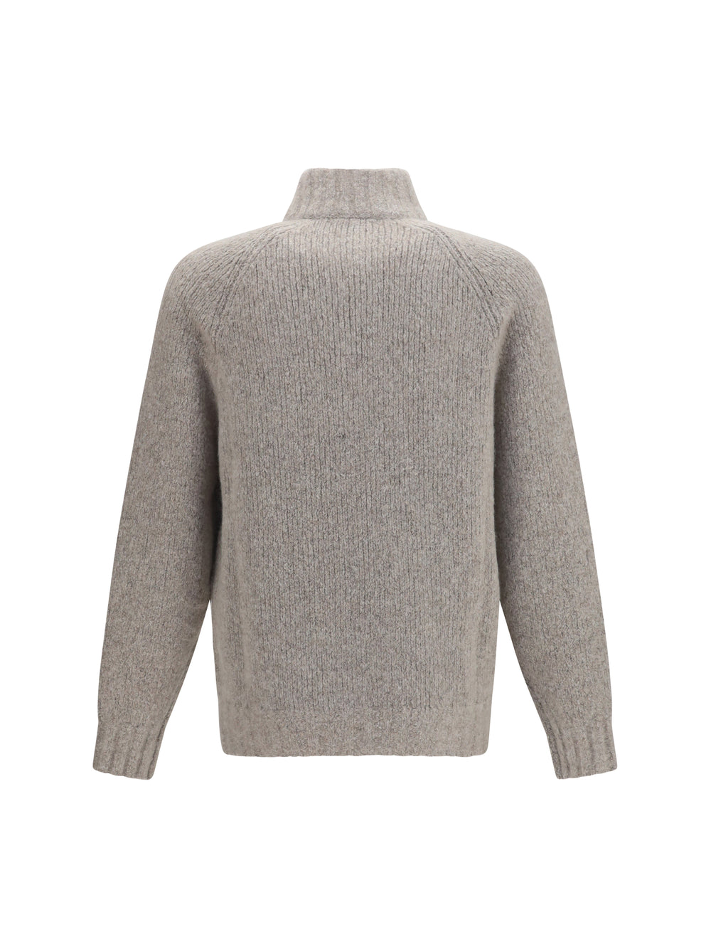 High-neck cashmere and silk Cardigan with zip 2