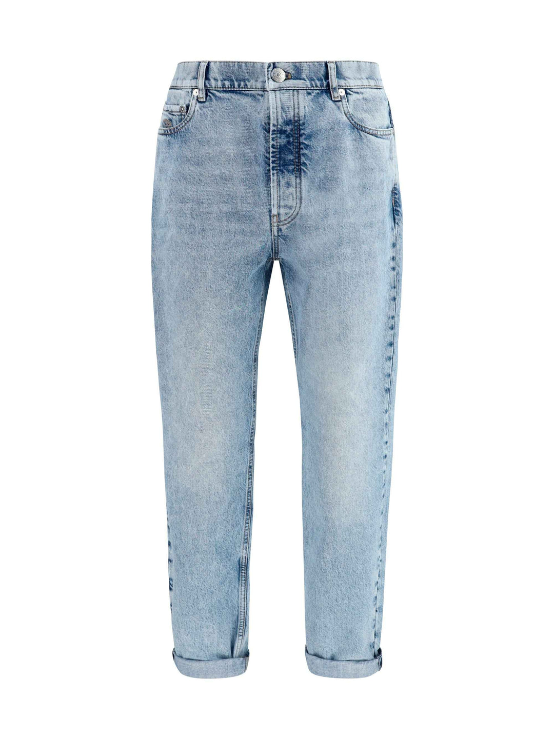 Straight-leg turn-up Jeans
