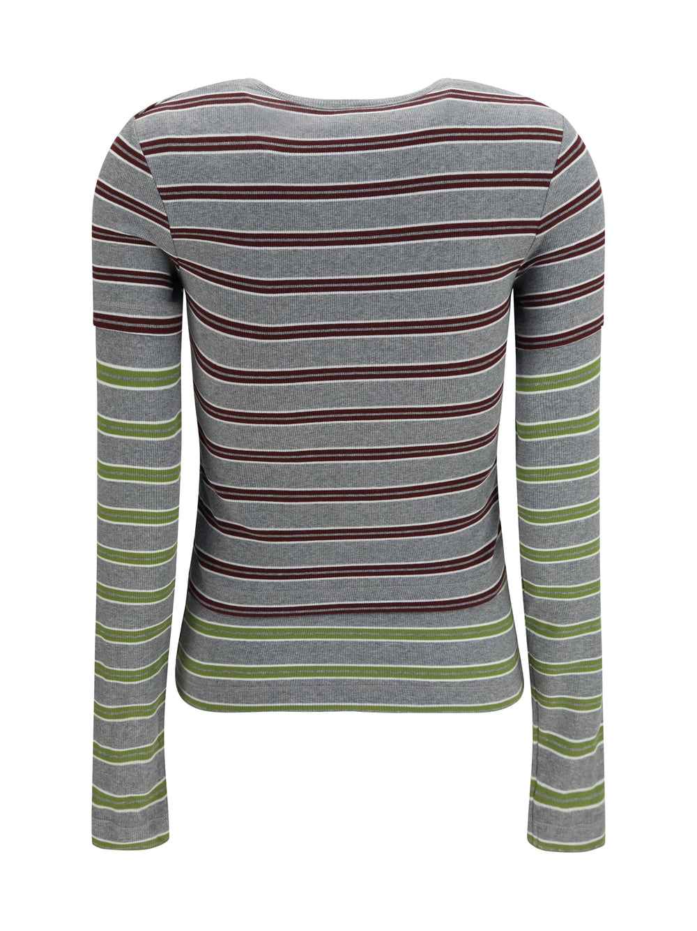 Double-sleeve striped cotton T-shirt 2