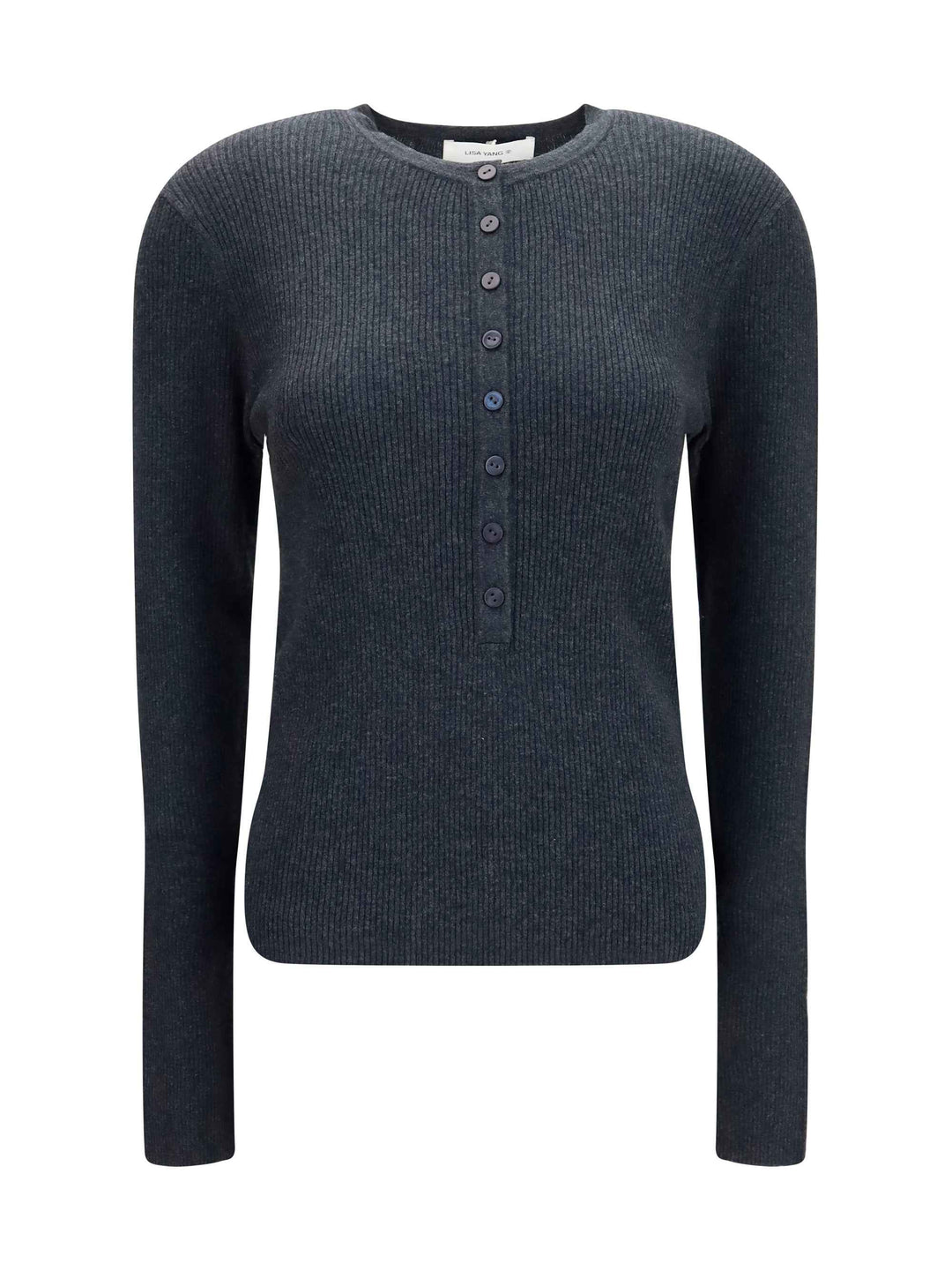Airi Henley Sweater in cotton and cashmere