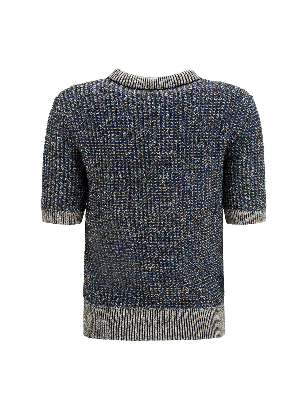 Short-sleeve sequined Sweater with buttons 2