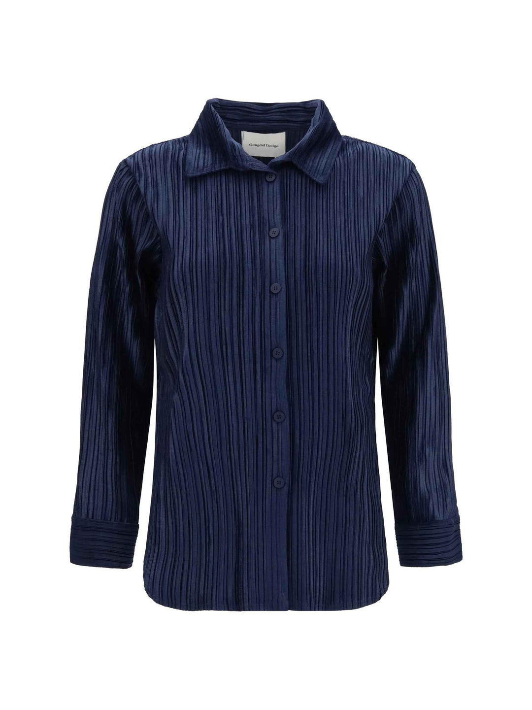 Shirt in fine striped velvet-like fabric