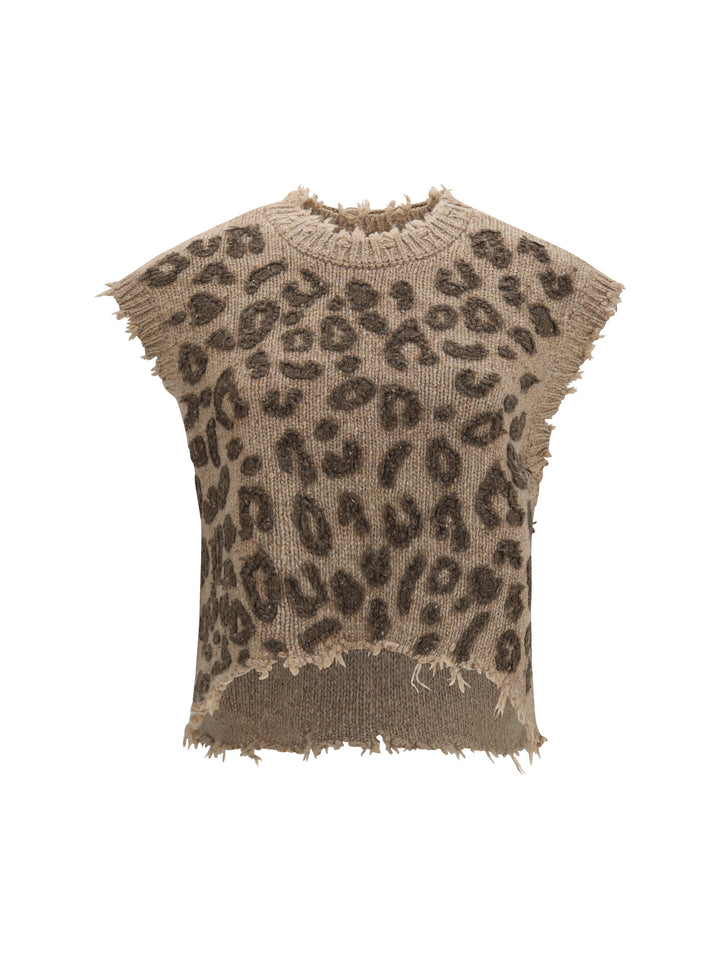 Animal-print cashmere Vest 1