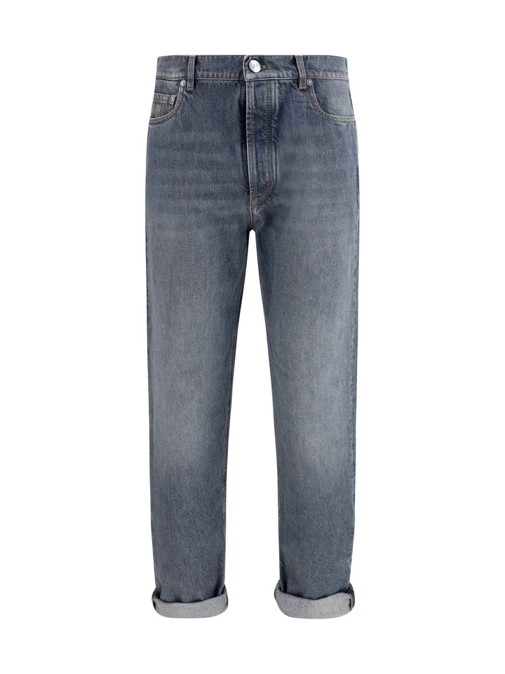 Straight-leg turn-up Jeans