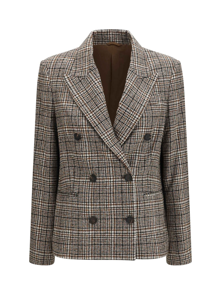 Double-breasted Jacket in alpaca and wool blend